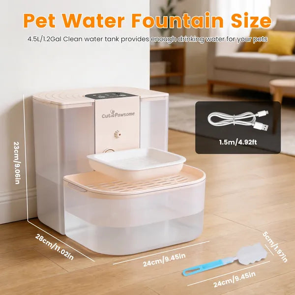 Smart Pet Water Fountain 4.5L – Automatic Drinking Dispenser